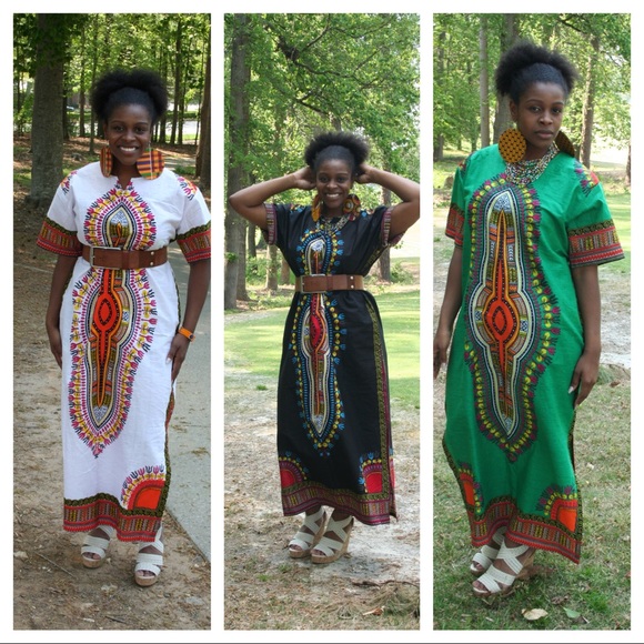 White Dashiki Dress - Picture 2 of 3
